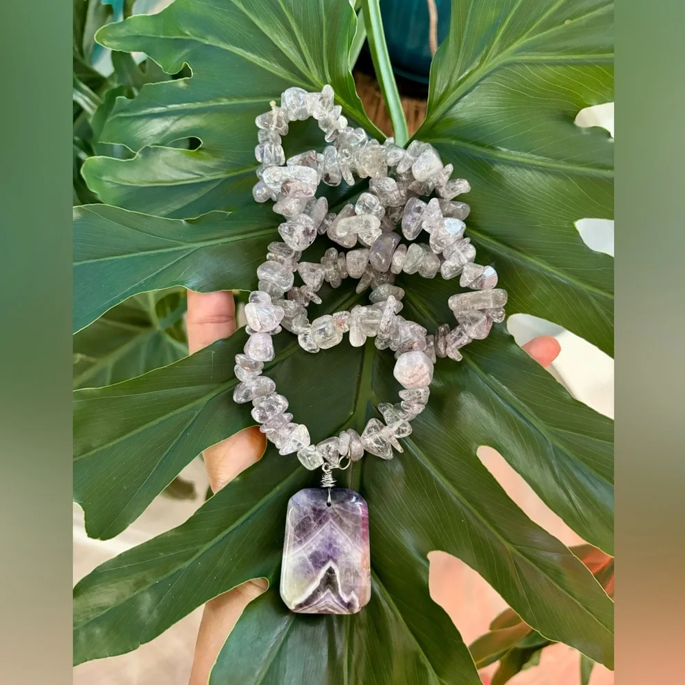 Amethyst & Chevron Amethyst necklace